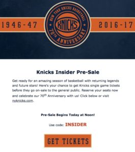 Knicks Tickets